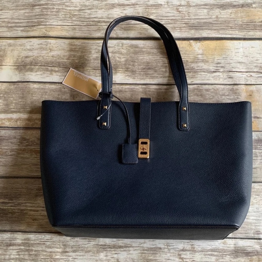 MICHAEL KORS KARSON CARRYALL TOTE NAVY BLUE NWT